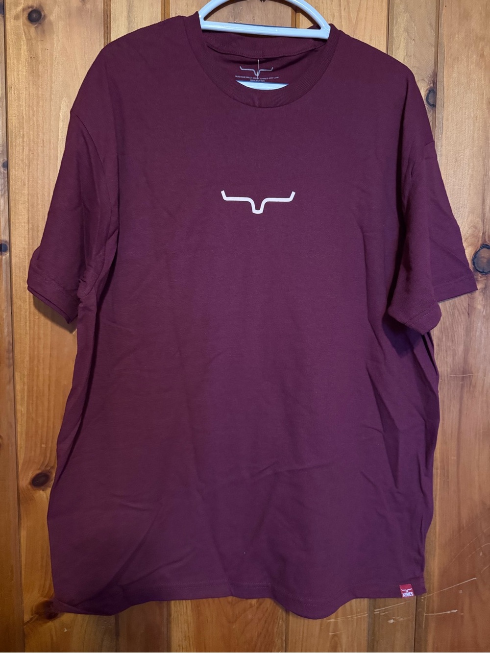 Kimes Ranch Maroon Short-Sleeve Crewneck Tee with White Bull Logo